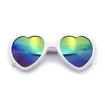 Womens Rusta Rainbow Mirror Lens Plastic Frame Heart Shape Sunglasses