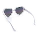 Womens Rusta Rainbow Mirror Lens Plastic Frame Heart Shape Sunglasses