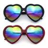 Womens Rusta Rainbow Mirror Lens Plastic Frame Heart Shape Sunglasses