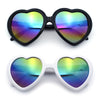 Womens Rusta Rainbow Mirror Lens Plastic Frame Heart Shape Sunglasses