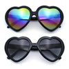 Womens Rusta Rainbow Mirror Lens Plastic Frame Heart Shape Sunglasses