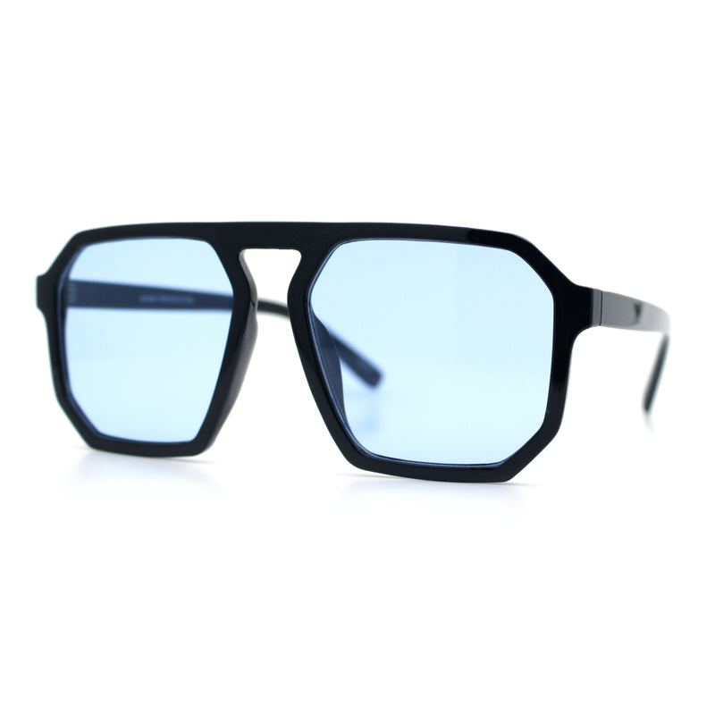 Mens Octagon Geometric Plastic Racer Mob Pilots Sunglasses