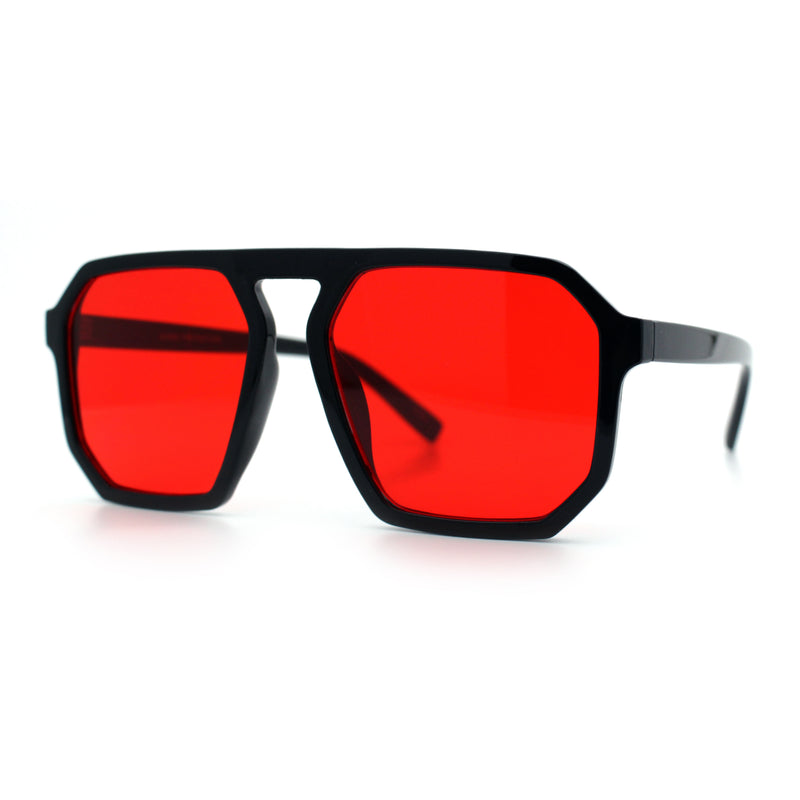 Mens Octagon Geometric Plastic Racer Mob Pilots Sunglasses