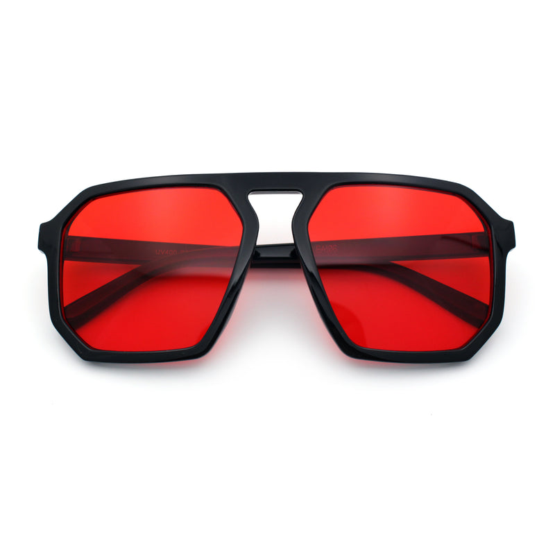 Mens Octagon Geometric Plastic Racer Mob Pilots Sunglasses
