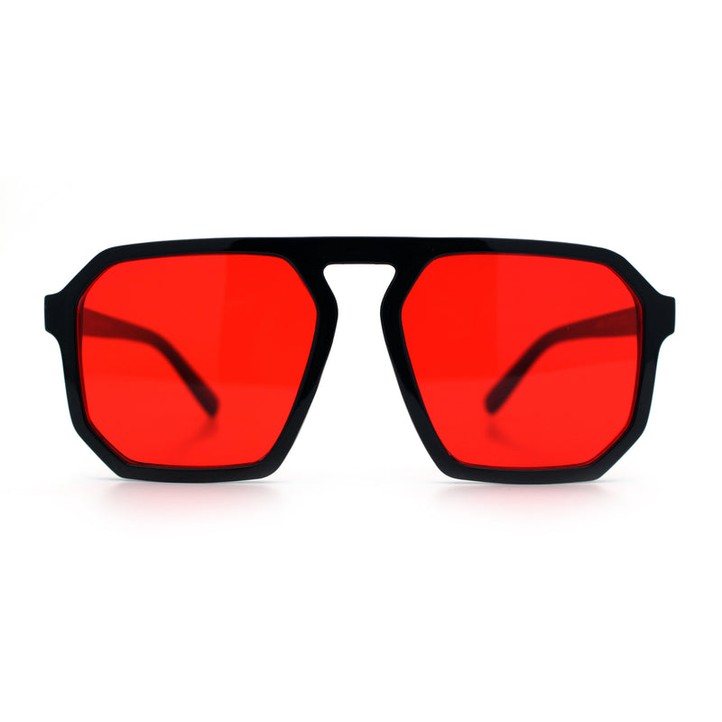 Mens Octagon Geometric Plastic Racer Mob Pilots Sunglasses