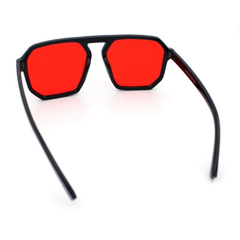 Mens Octagon Geometric Plastic Racer Mob Pilots Sunglasses