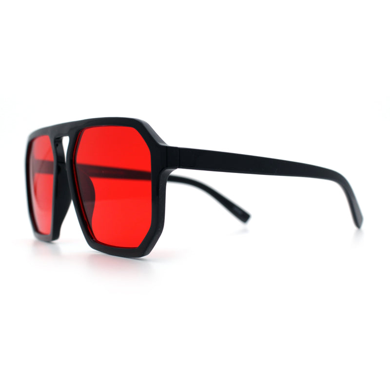 Mens Octagon Geometric Plastic Racer Mob Pilots Sunglasses