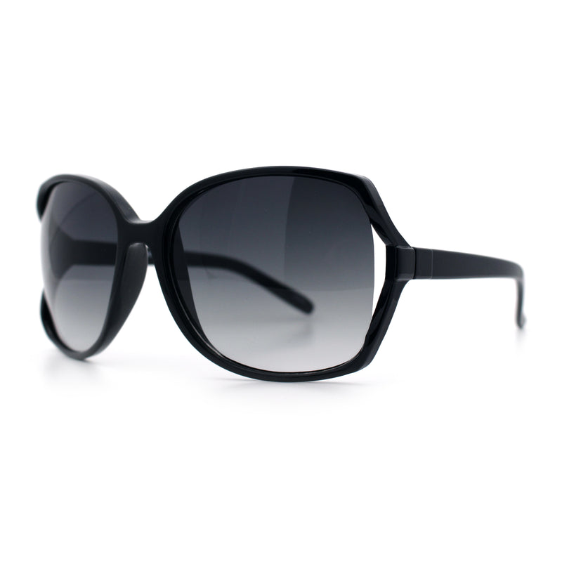 Womens Large Exposed Side Lens Butterfly Plastic Sunglasses