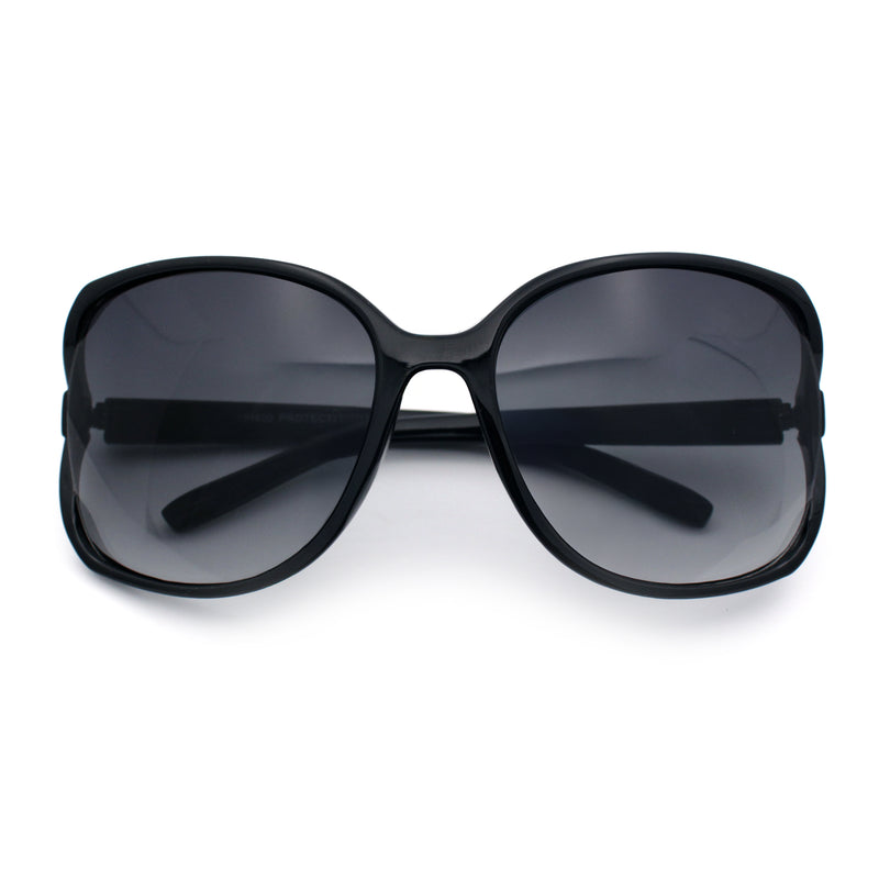 Womens Large Exposed Side Lens Butterfly Plastic Sunglasses