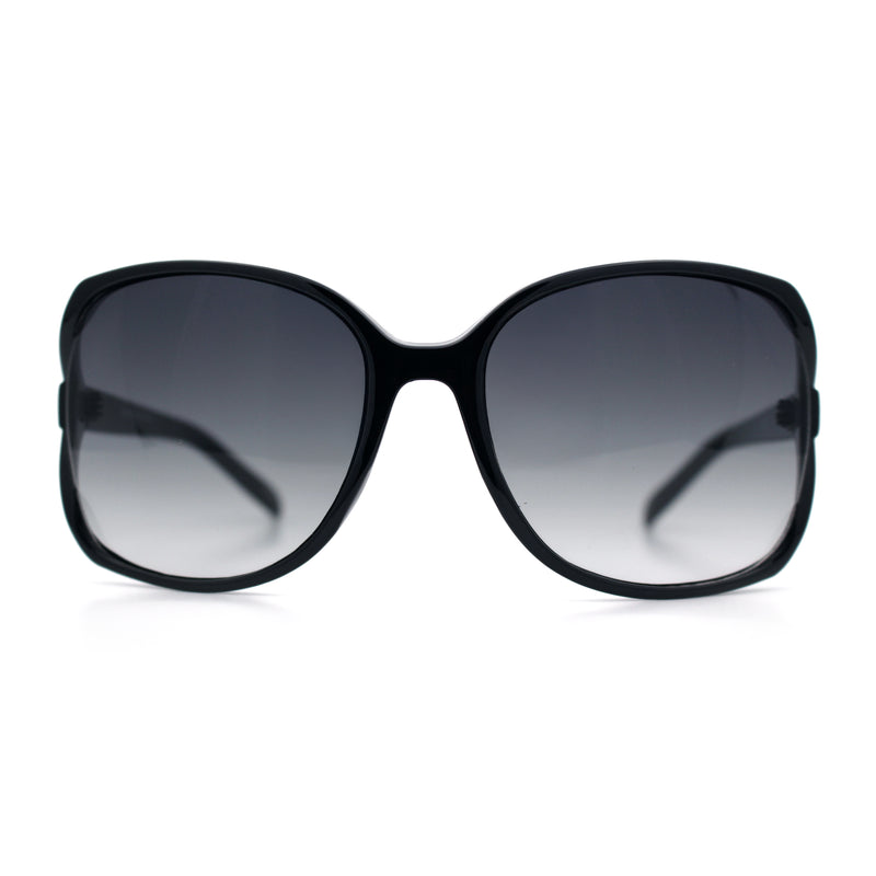 Womens Large Exposed Side Lens Butterfly Plastic Sunglasses