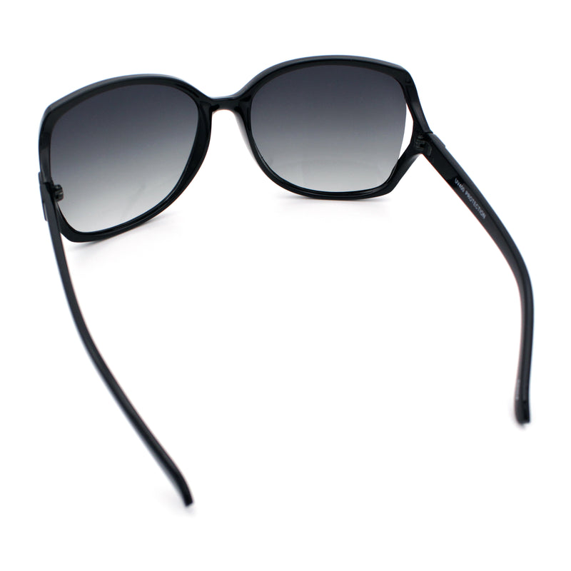 Womens Large Exposed Side Lens Butterfly Plastic Sunglasses