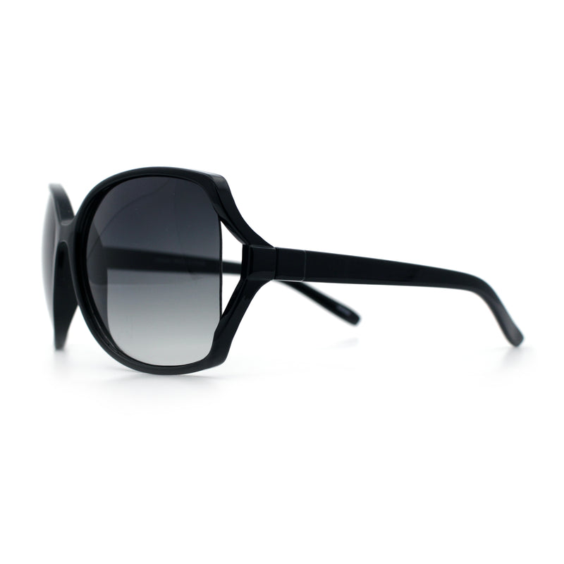 Womens Large Exposed Side Lens Butterfly Plastic Sunglasses