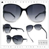 Womens Large Exposed Side Lens Butterfly Plastic Sunglasses
