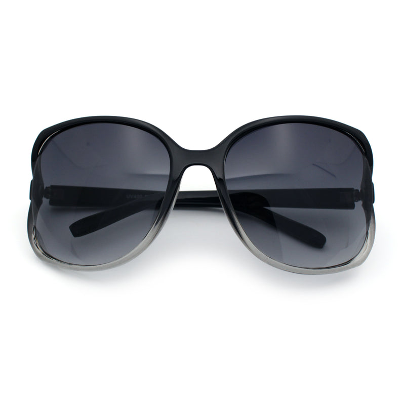 Womens Large Exposed Side Lens Butterfly Plastic Sunglasses