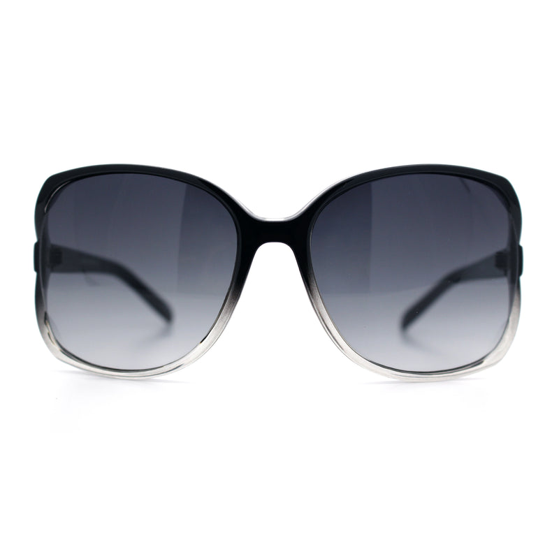 Womens Large Exposed Side Lens Butterfly Plastic Sunglasses