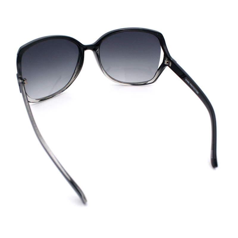 Womens Large Exposed Side Lens Butterfly Plastic Sunglasses