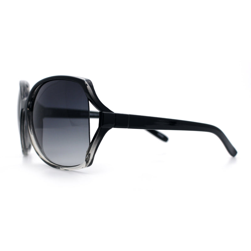 Womens Large Exposed Side Lens Butterfly Plastic Sunglasses