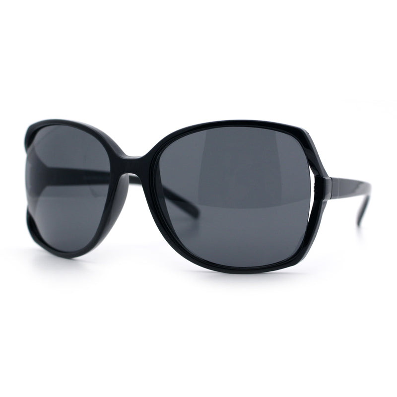 Womens Large Exposed Side Lens Butterfly Plastic Sunglasses