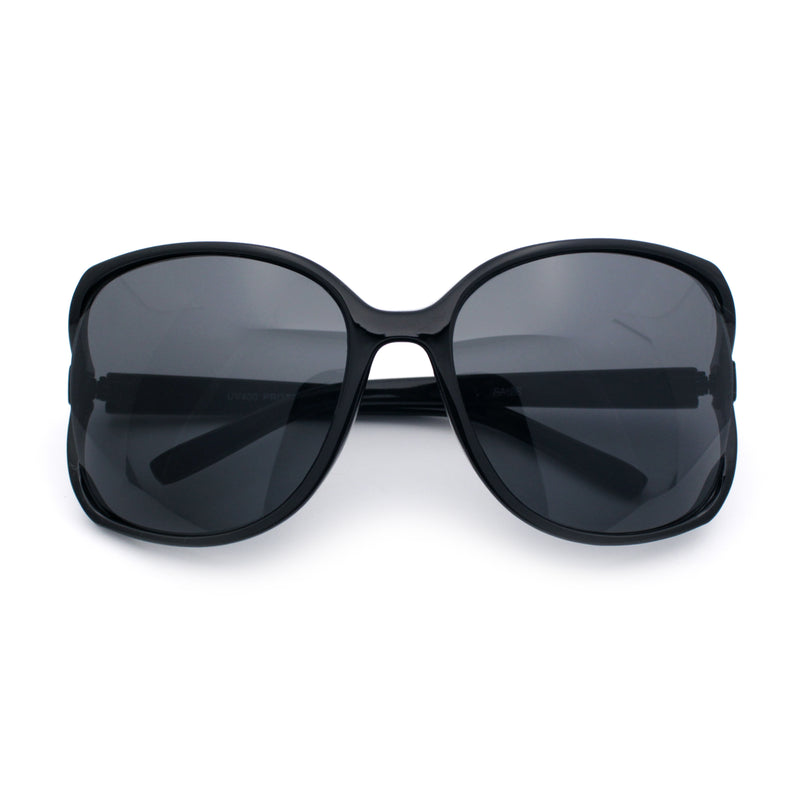 Womens Large Exposed Side Lens Butterfly Plastic Sunglasses