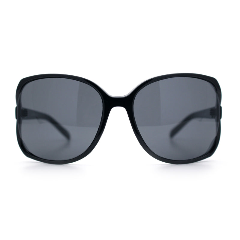 Womens Large Exposed Side Lens Butterfly Plastic Sunglasses