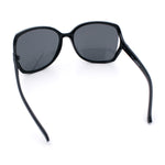 Womens Large Exposed Side Lens Butterfly Plastic Sunglasses