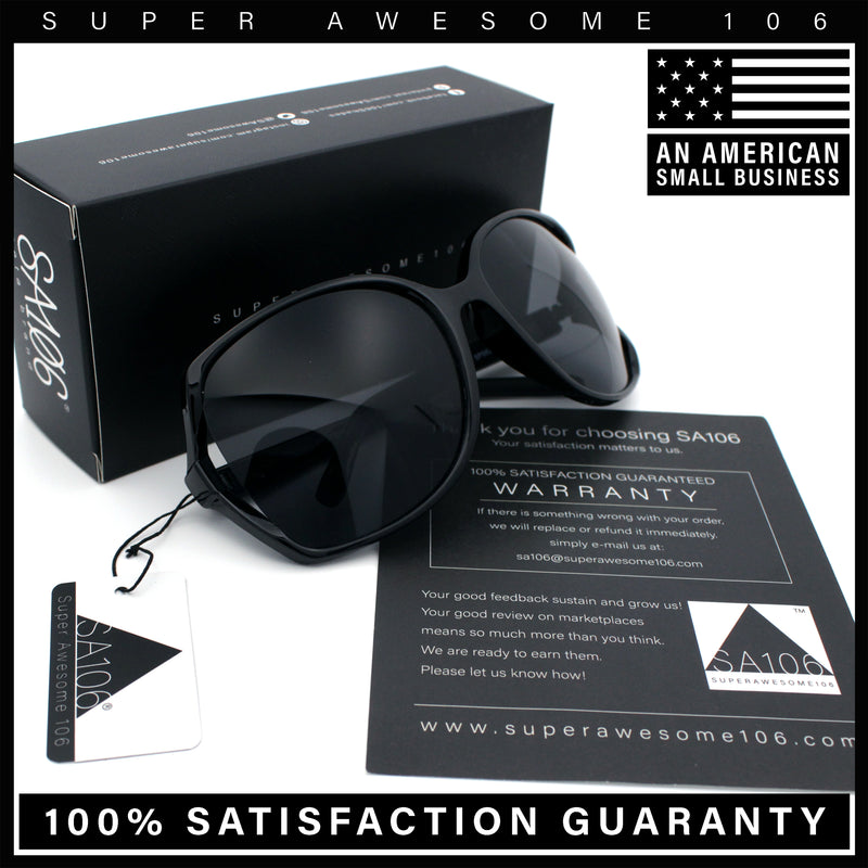Womens Large Exposed Side Lens Butterfly Plastic Sunglasses