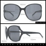 Womens Large Exposed Side Lens Butterfly Plastic Sunglasses