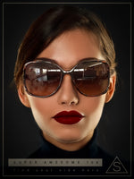 Womens Large Exposed Side Lens Butterfly Plastic Sunglasses