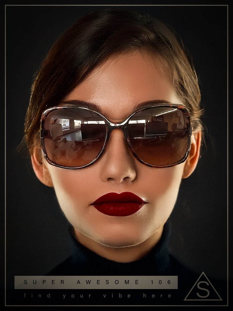 Womens Large Exposed Side Lens Butterfly Plastic Sunglasses