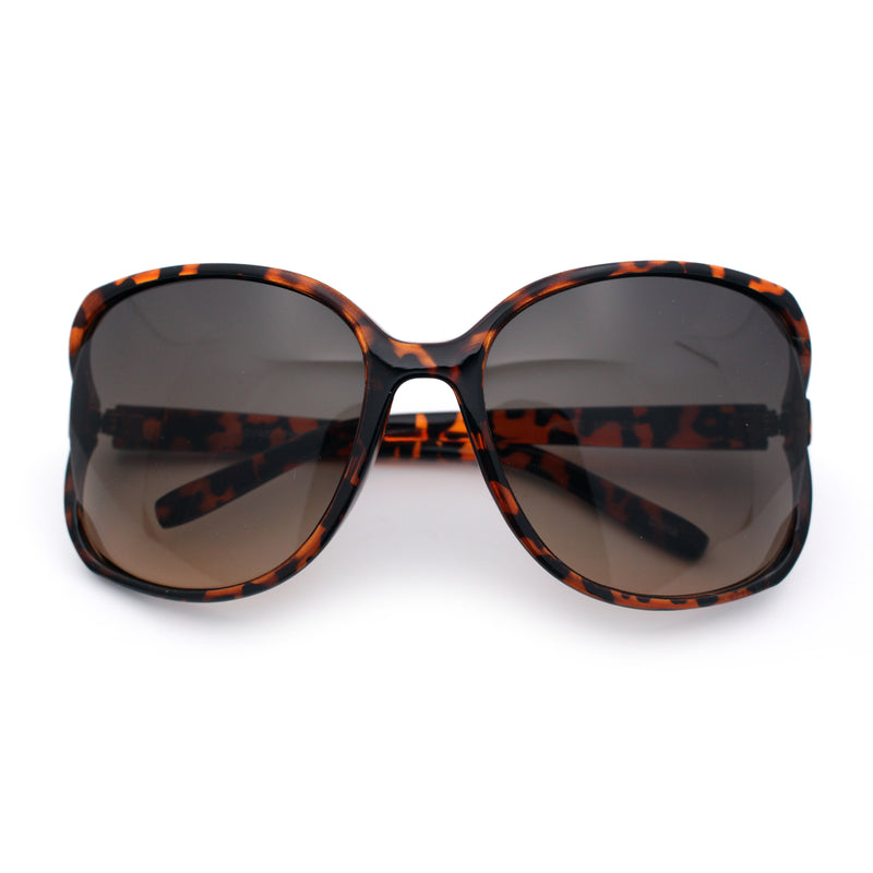 Womens Large Exposed Side Lens Butterfly Plastic Sunglasses