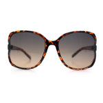 Womens Large Exposed Side Lens Butterfly Plastic Sunglasses