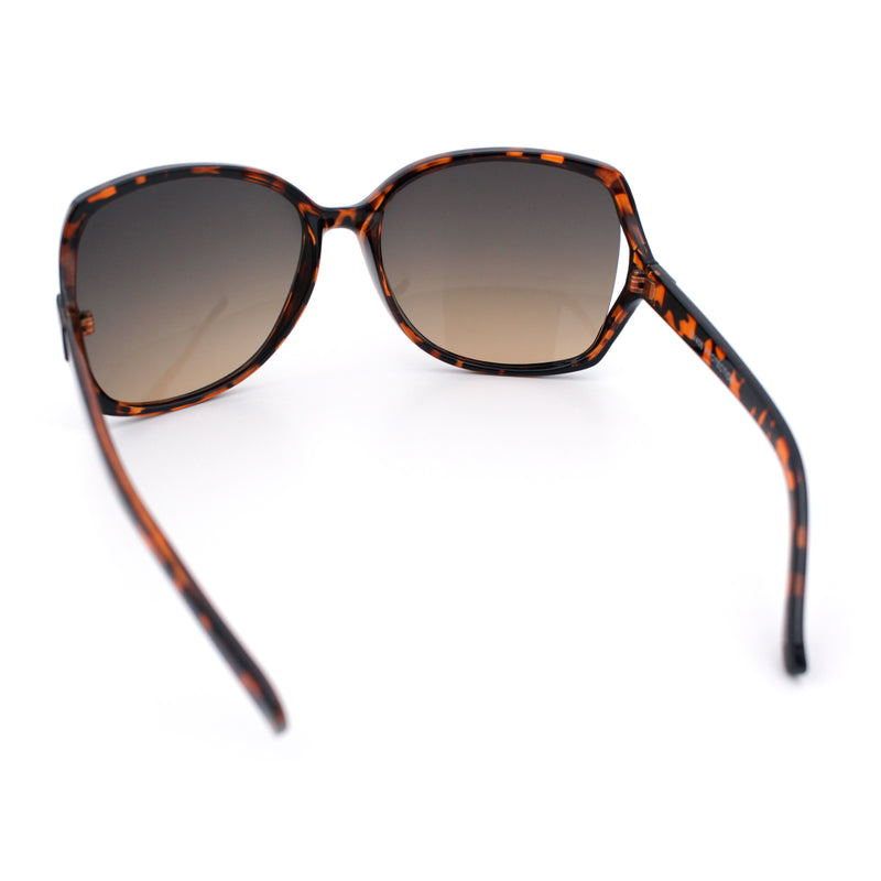 Womens Large Exposed Side Lens Butterfly Plastic Sunglasses