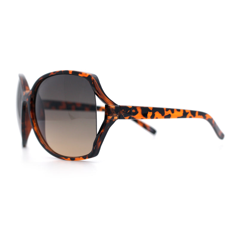 Womens Large Exposed Side Lens Butterfly Plastic Sunglasses