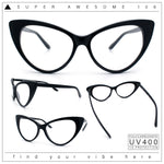 Classic Womens Gothic Clear Lens Cat Eye Glasses