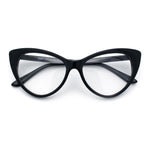 Classic Womens Gothic Clear Lens Cat Eye Glasses