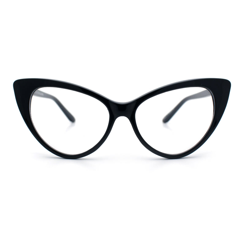 Classic Womens Gothic Clear Lens Cat Eye Glasses
