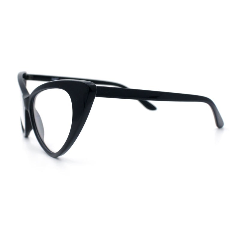 Classic Womens Gothic Clear Lens Cat Eye Glasses