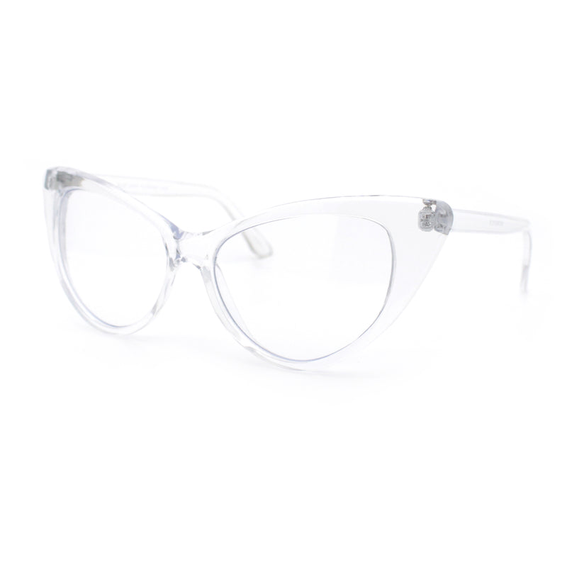 Classic Womens Gothic Clear Lens Cat Eye Glasses
