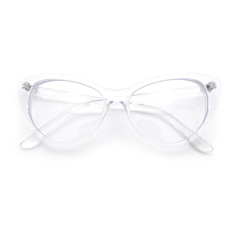 Classic Womens Gothic Clear Lens Cat Eye Glasses