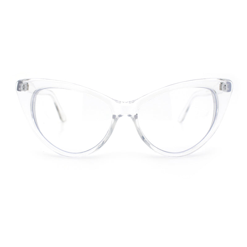 Classic Womens Gothic Clear Lens Cat Eye Glasses