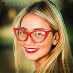 Classic Womens Gothic Clear Lens Cat Eye Glasses