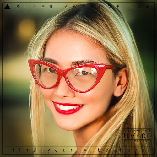 Classic Womens Gothic Clear Lens Cat Eye Glasses