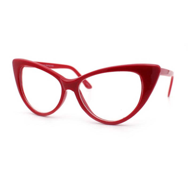 Classic Womens Gothic Clear Lens Cat Eye Glasses