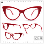 Classic Womens Gothic Clear Lens Cat Eye Glasses