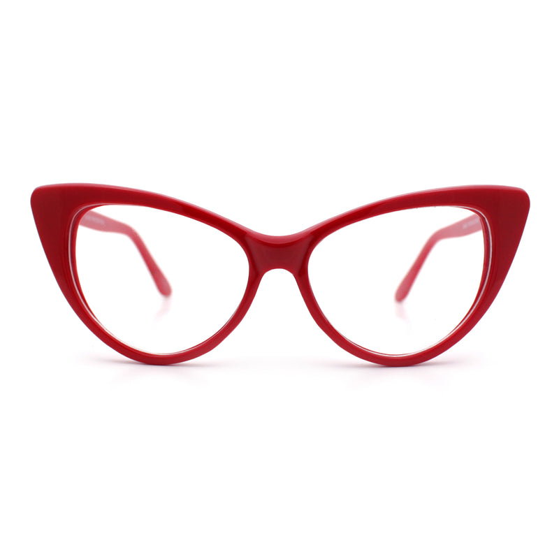 Classic Womens Gothic Clear Lens Cat Eye Glasses