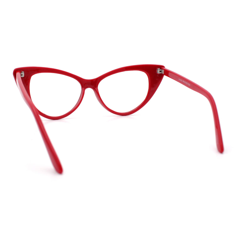 Classic Womens Gothic Clear Lens Cat Eye Glasses