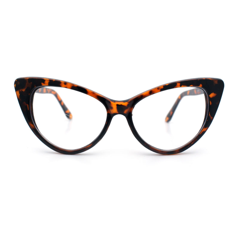 Classic Womens Gothic Clear Lens Cat Eye Glasses