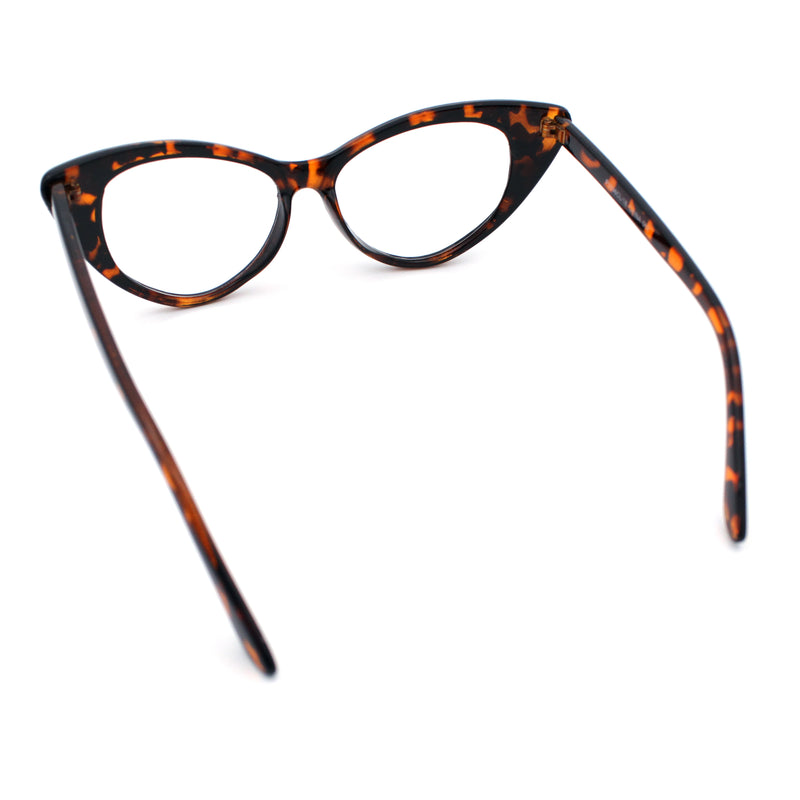 Classic Womens Gothic Clear Lens Cat Eye Glasses