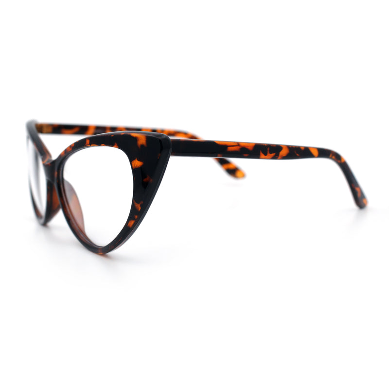 Classic Womens Gothic Clear Lens Cat Eye Glasses