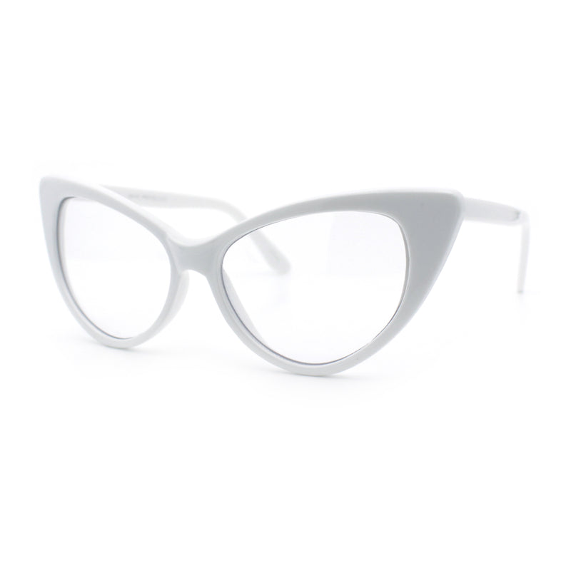 Classic Womens Gothic Clear Lens Cat Eye Glasses